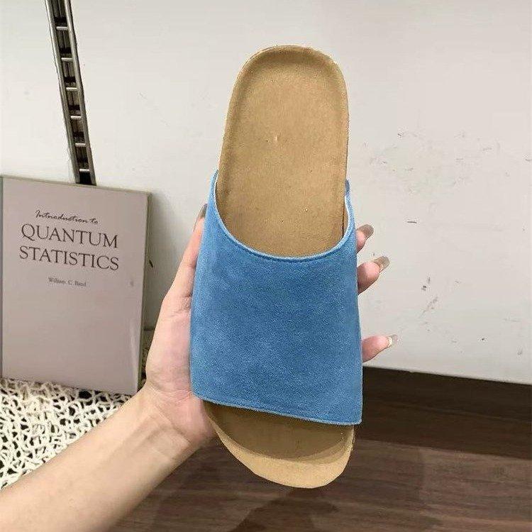 Modne letnie damskie klapki korkowe, plus size, z odkrytymi palcami, płaskie sandały dla kobiet, wygodne i antypoślizgowe