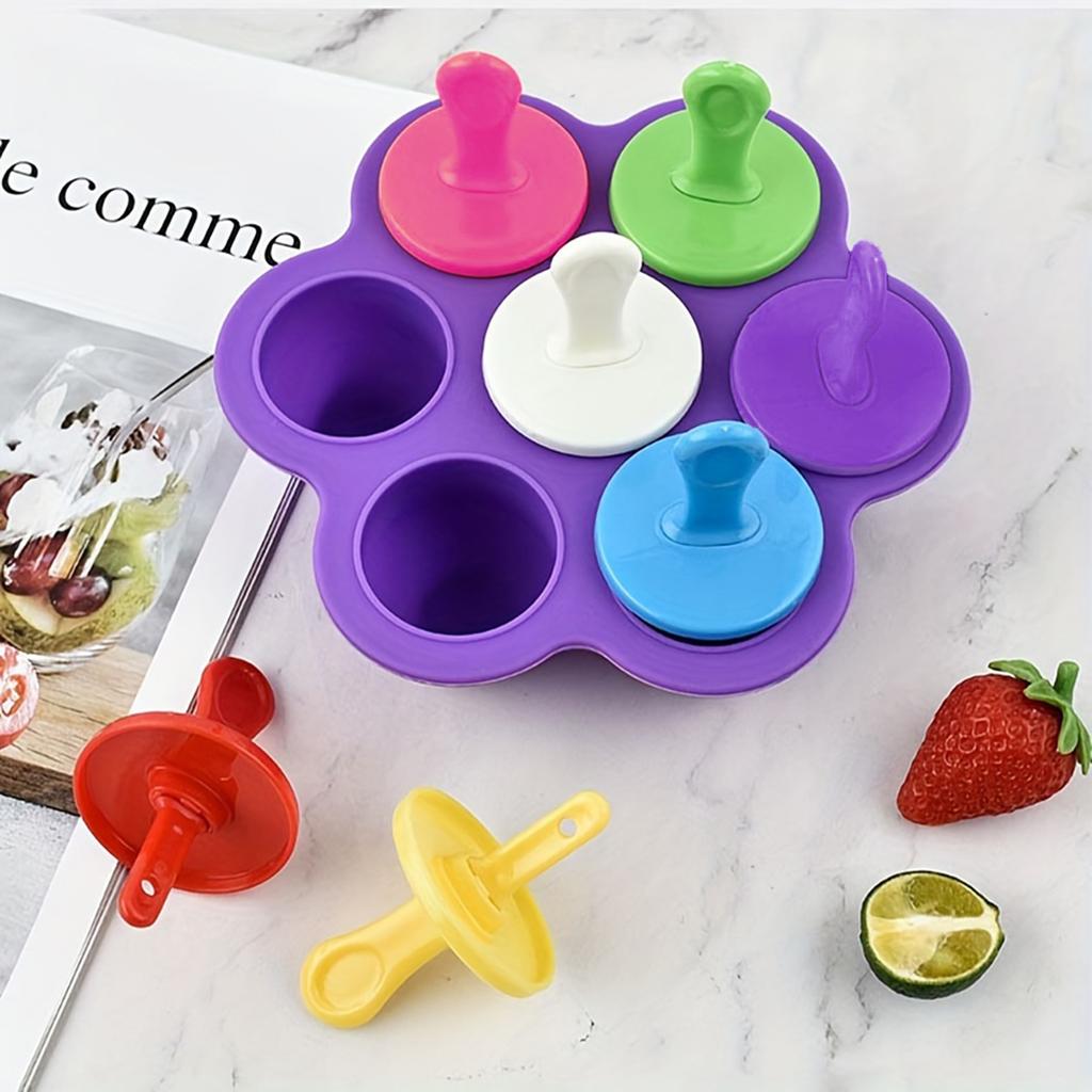 Moule à glace à 7 trous Moule à glaçons en silicone avec couvercle pour DIY maison