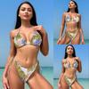 Women's Swimsuit Leopard Print Halter Bikini Swimsuit