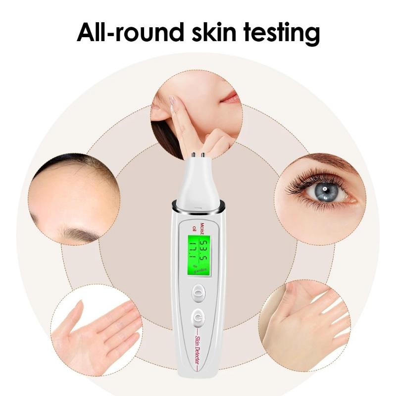 Moisture Test Pen Skin Care Tester Tools Facial Moisture Analyzer Hydration Monitor Waterproof Led Display