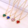 Rose Gold Birthday Stone Pendant Necklace - Women's Fashionable Gemstone Jewelry