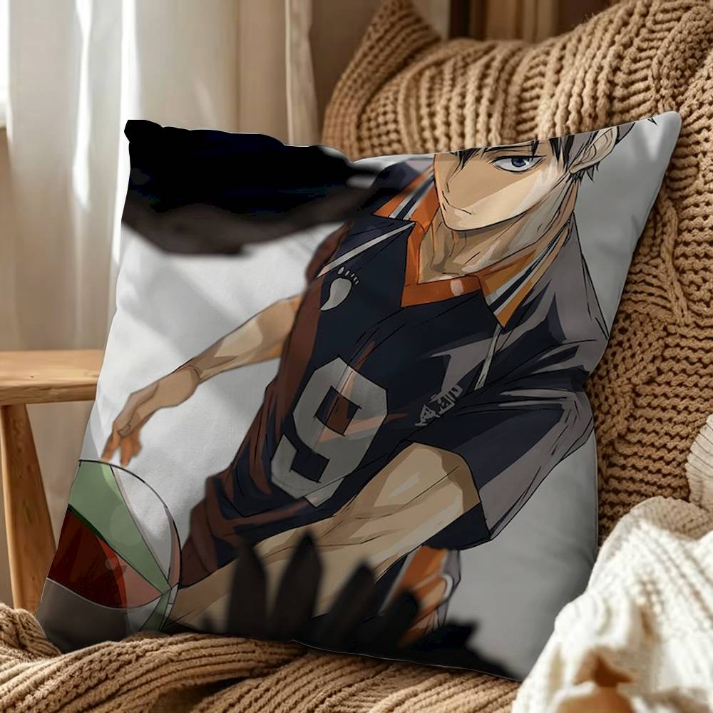 Tobio Kageyama H-Haikyuus Square Pillow Case Multi Sizes For Car Home Bedroom Decor Custom Valentine Gifts