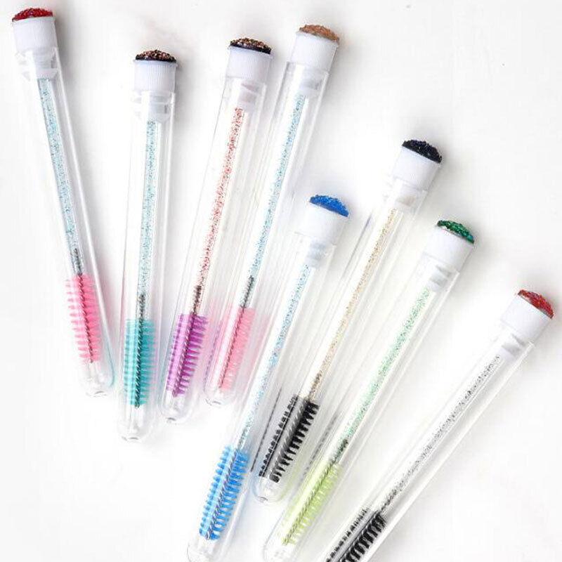 3pcs Eyelash Eyebrow Brush Mascara Wands Diamond Tube Crystal Handle Lash Applicator+