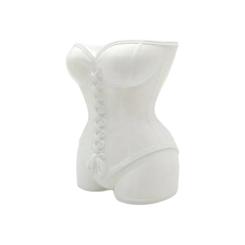 Corset Female Form Flower Vases Body Shape Vases Funny Pen Holders Desktop Decorations Decorative Vases for Home Decors белый