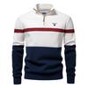 Gant Autumn/Winter Embroidered New Large Stand Up Collar Men's Sweater Half Zipper Color Blocked Knitted Sweater Quality Men's Wear