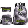 Deformed Zoo School Bag Male and Female Students Three-piece Large Capacity Backpack