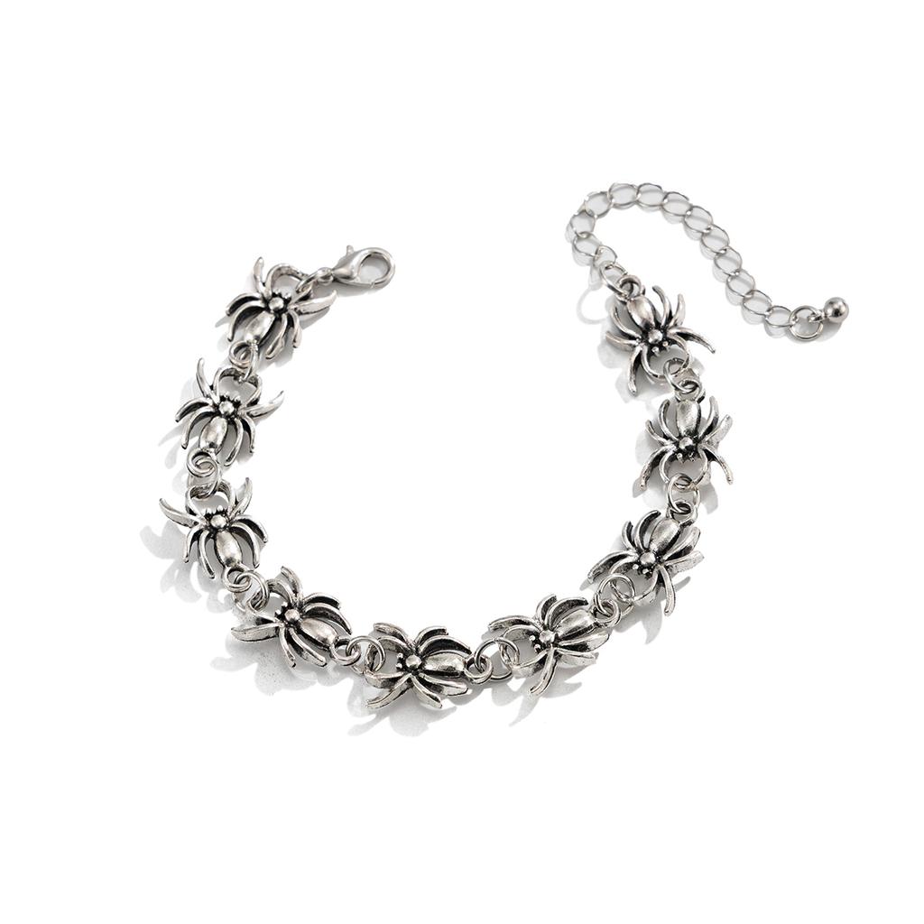 Ingemark Punk Hip-Hop Silver Color Spider Bracelet Women Vintage Adjustable Metal Chain Charm Bangles Couple New Jewelry Gifts