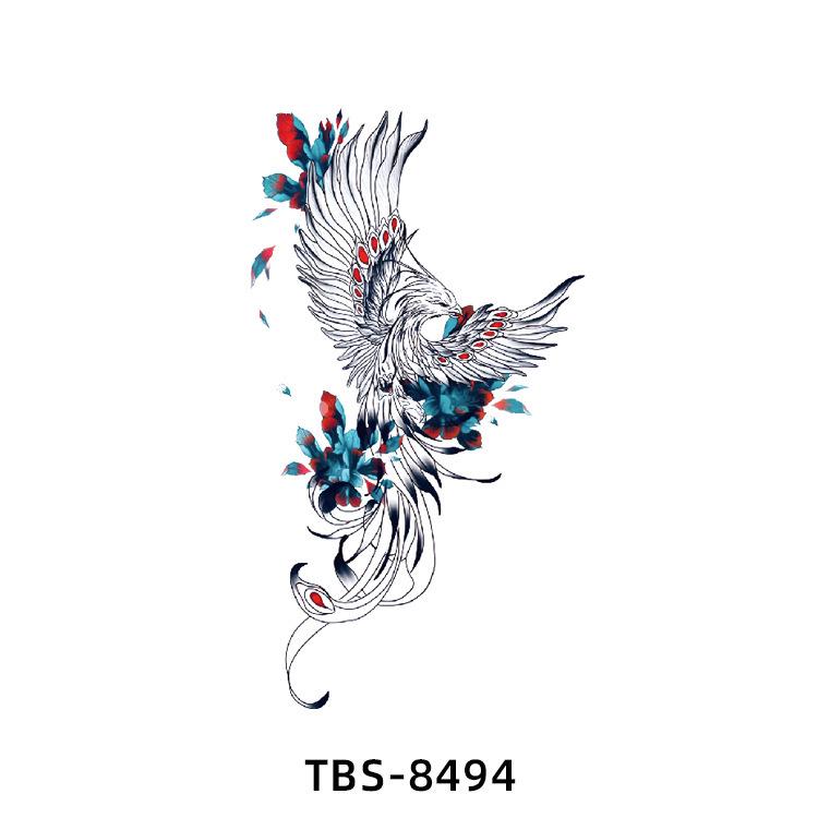 

Наклейки-татуировки гейши: Водонепроницаемая татуировка на полруки для мужчин и женщин, дизайн тотема животного в черно-белом цвете 120*190mm