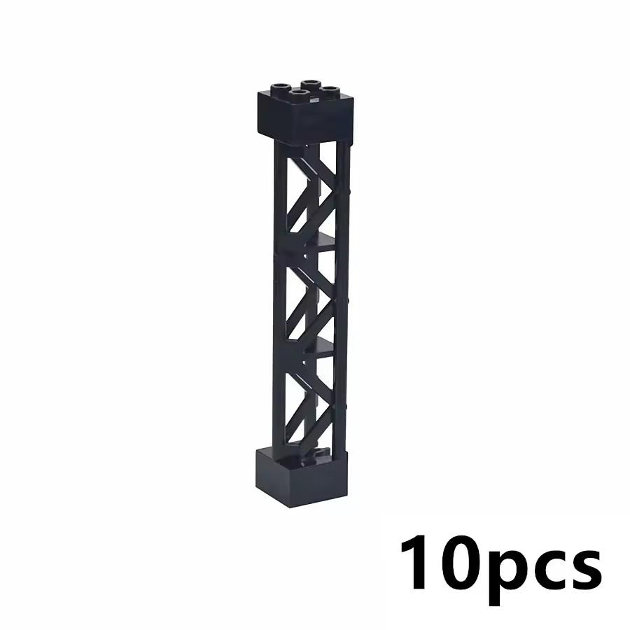 Non-Toxic Building Block Part 10Pcs Moc Pillars Bricks 2X2X10 Support Baseplate Bridge Pillar Girder Bracket Column Toys Compatible 95347