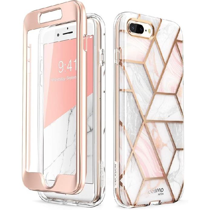 i-Blason Cosmo Glitter Clear Bumper Case for iPhone 8 Plus/iPhone 7 Plus, Marble мраморный