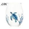 Küstendesign Tumbler Handgefertigter Glasbecher, Einzigartiger Aufdruck mit Meerestier-Motiv für Eiskaffee Cocktails Bar Tumbler, Dekorative Glasware Nautisch