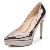 European And American Waterproof Platform Nightclub Women's Single Shoes Pointed Toe Shallow Mouth High Heels Slim Heels Elegant