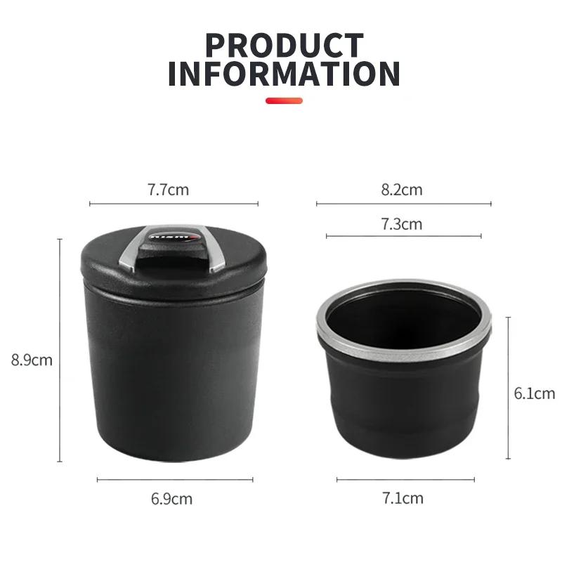 1 PC Nouveau cendrier de voiture Poubelle Rangement pièces de monnaie Tasse Contenant Cendrier à cigares Pour Nismo Nissan Qashqai Juke X-Trail Patrol Navara Tiid