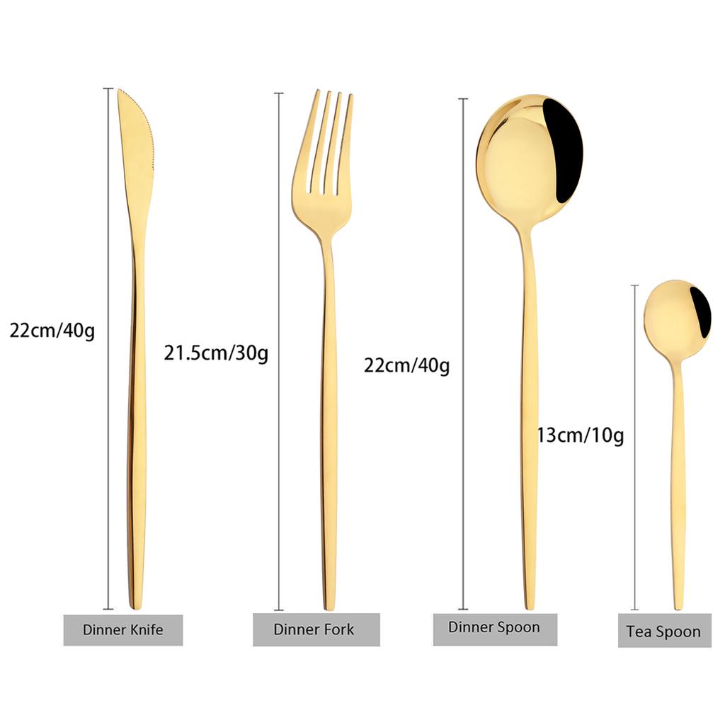 24Pcs Mix Colorful Handle Dinnerware Cutlery Set Knife Fork Coffee Spoon Tableware Set Western Kitchen Flatware Stainless Steel Silverware