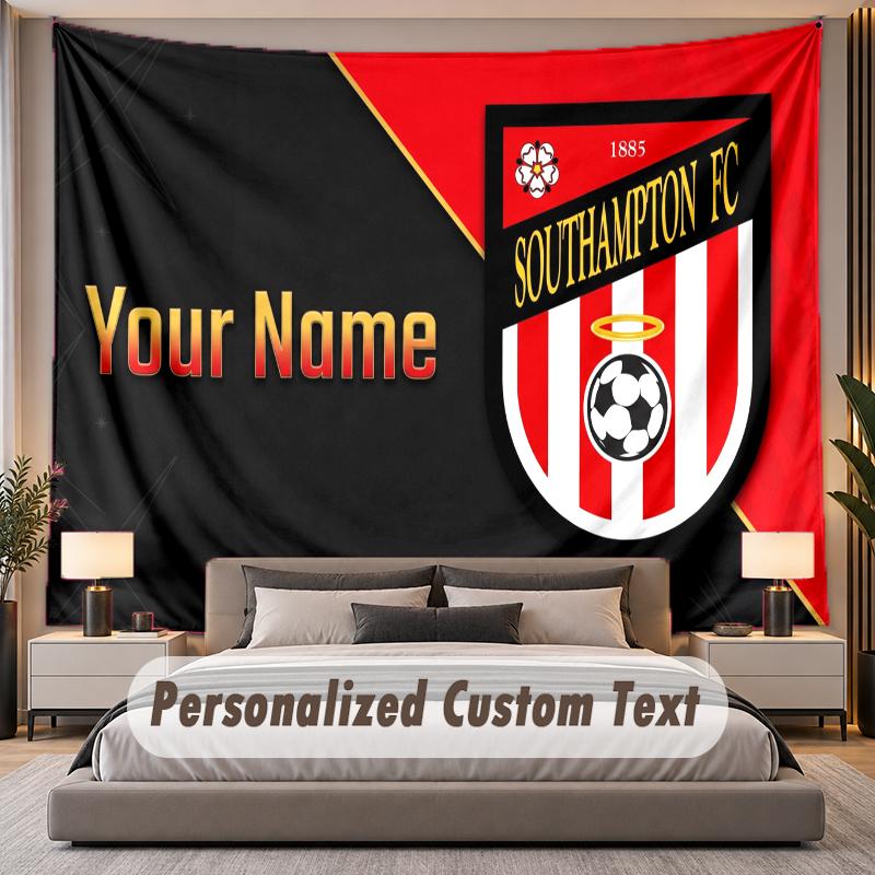 Custom Name Text Tapestry Southampton FC Personalized Polyester Wall Tapestry For Bedroom And Room