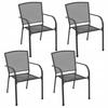 Garden Chairs, 4 Pcs., With Mesh, Steel, Anthracite