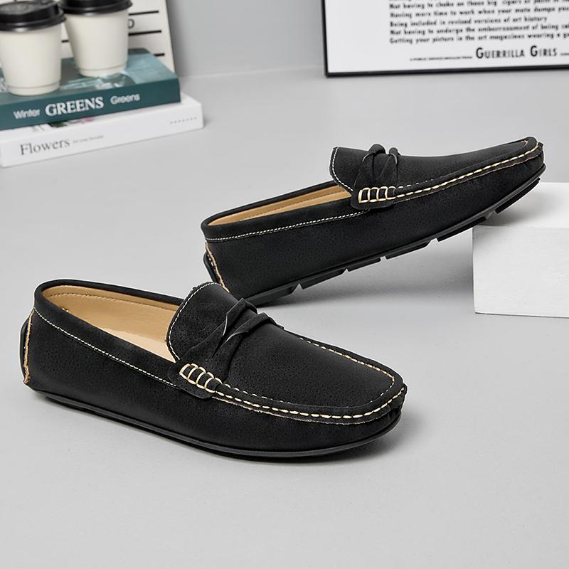 Fashion Simple Fashionable All - Match Men Handmade Casual Loafers Soft Soled Comfortable Non Slip Casual Large Bean Shoes Sizes 38-49