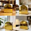 Half Circle Golden Mirror Acrylic Welcome Signs for Wedding Party Durable Waterproof Tabletop Napkin Storage Rack