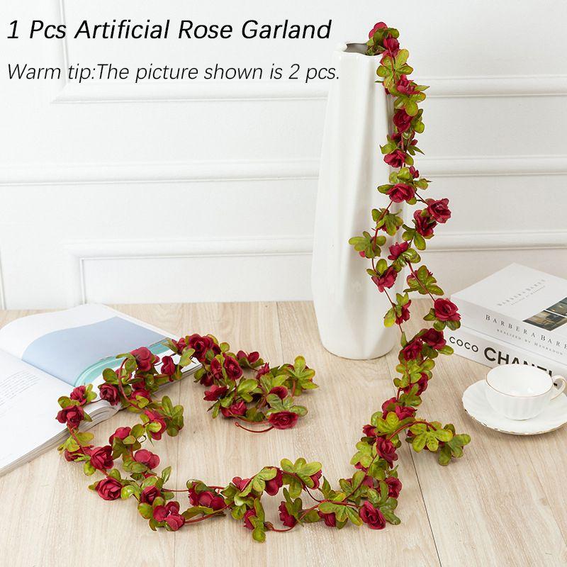 Elegant Autumn Small Peony Ivy Leaf Vine Fake Plant Garland For Home Dcor