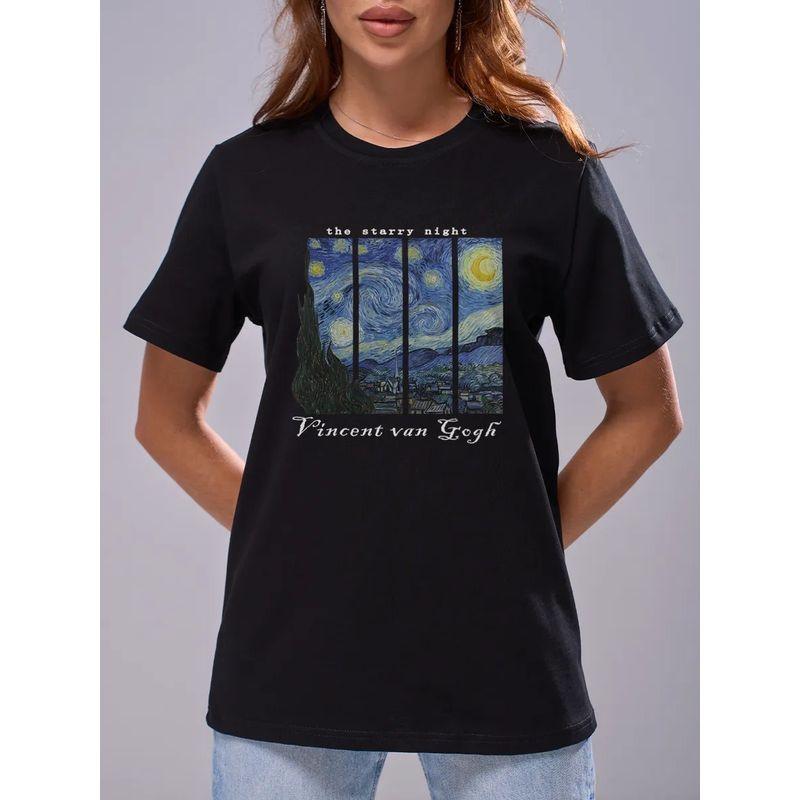 Western Style Fashion Casual Loose Print Short Sleeve Cotton T-shirt Top Loose Printed T-shirt Top