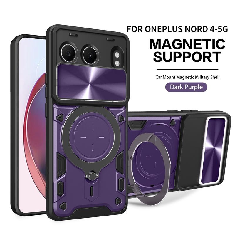 For OnePlus Nord 4 5G Case Camera Protect Ring Holder Armor Phone Case for One Plus Nord4 1+Nord 4 2024 CPH2663 6.74" Back Cover