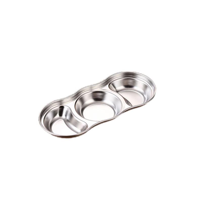 304 Stainless Steel 3-Compartment Dipping Dish