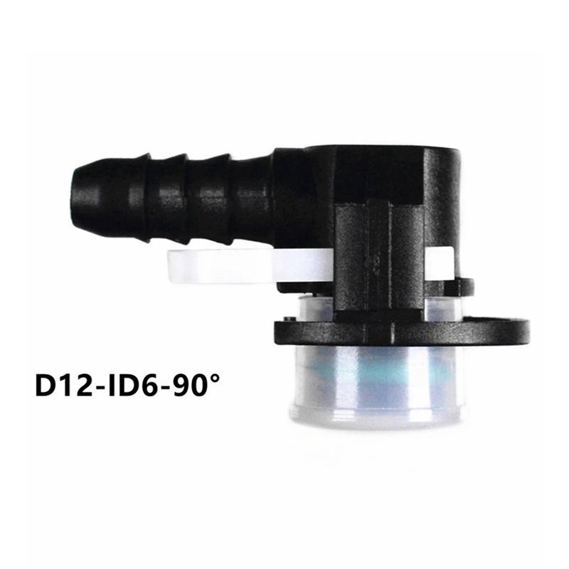 10Pcs Car Water Pipe Connector ID12-ID6-90 Degree L Type Fuel Pipe Quick Connector Fuel Pipe Connector