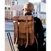 Leather Bag Goat Backpack Laptop Vintage Rucksack Genuine Brown Travel Men.