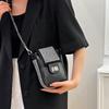 Pu Diamond Embellished Small Square Crossbody Bag For Daily Use