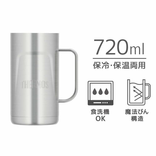 Thermos Vacuum Insulated Mug, 0.72L, Stainless Steel 2 (JDK-720 S2) - Perfect Father's Day Gift for Men and Women, Birthday Gift