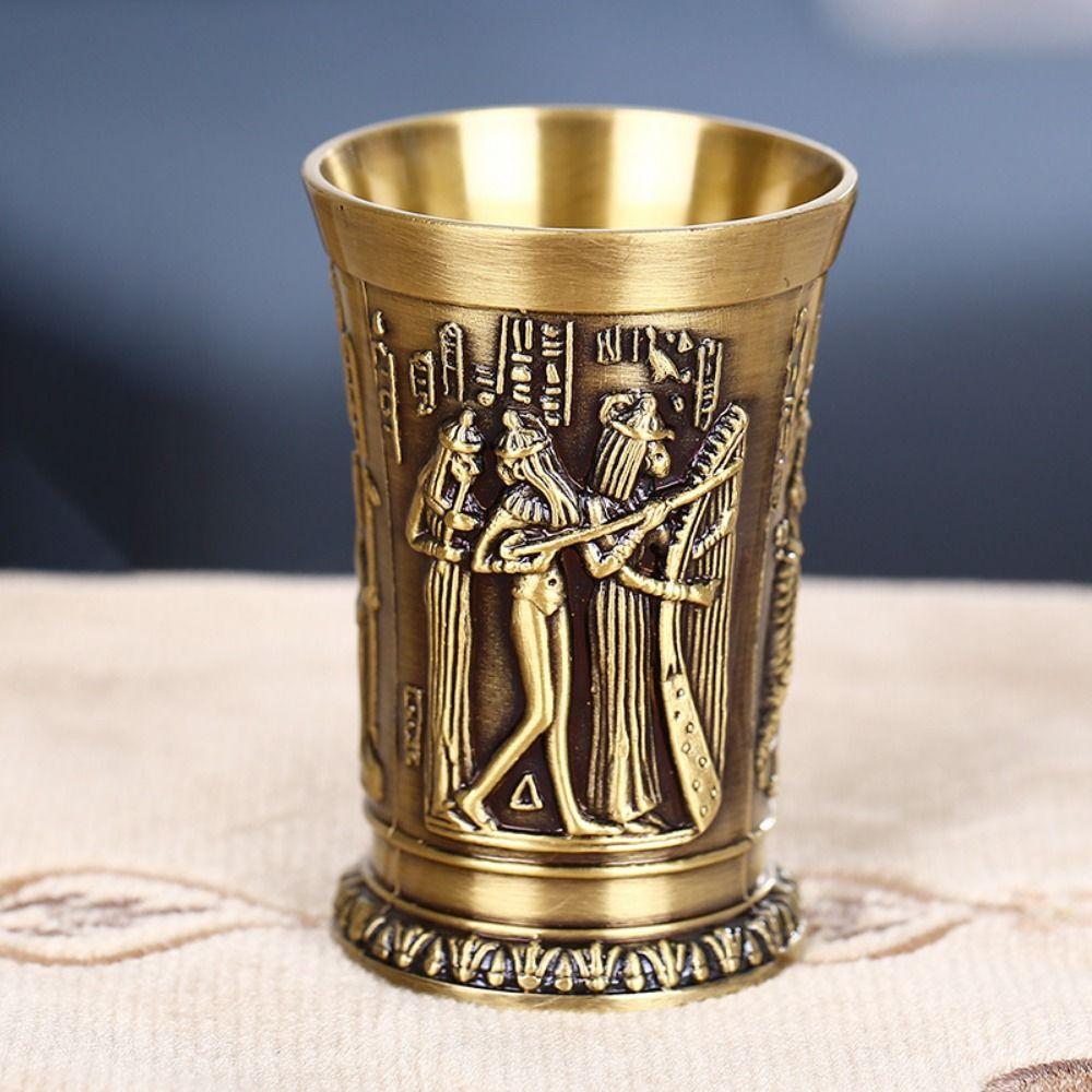 Egypt Myth Retro Metal Cup Non-slip Small Cocktail Cup Personality 3D Wine Glass  Wine