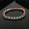 Bezauberndes Estele Designer-Armband mit Rosévergoldung und grünen CZ-Steinen für Mädchen/Frauen