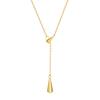Teardrop Pendant Lariat Y Shape Necklace, Long Chain Tarnish Resistant Adjustable Layering Necklace, Valentine’s Day's Gift