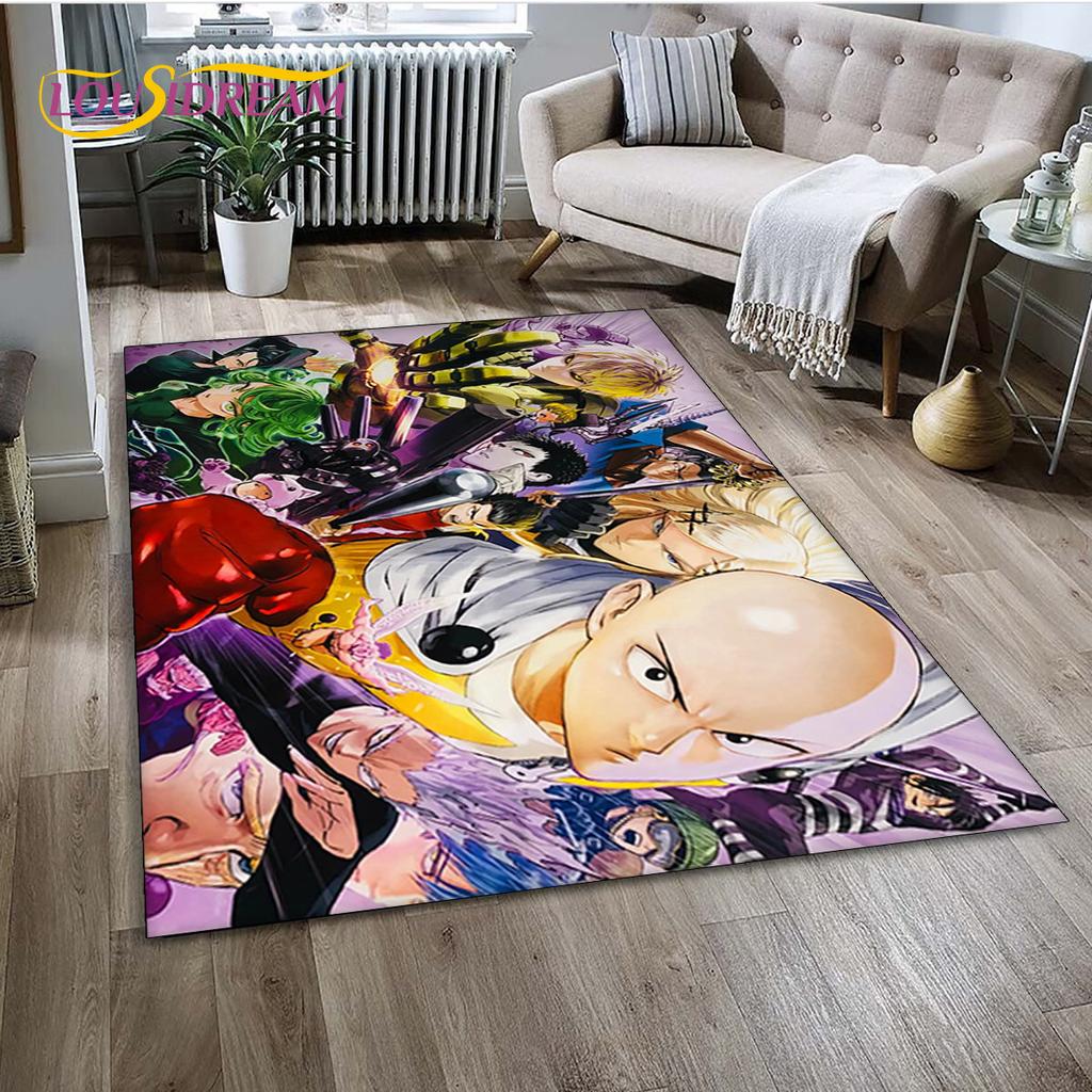 3D ONE PUNCH MAN Anime Cartoon  Area Rug,Carpet Rug for Living Room Bedroom Sofa Doormat Decoration, Kid Play Non-slip Floor Mat