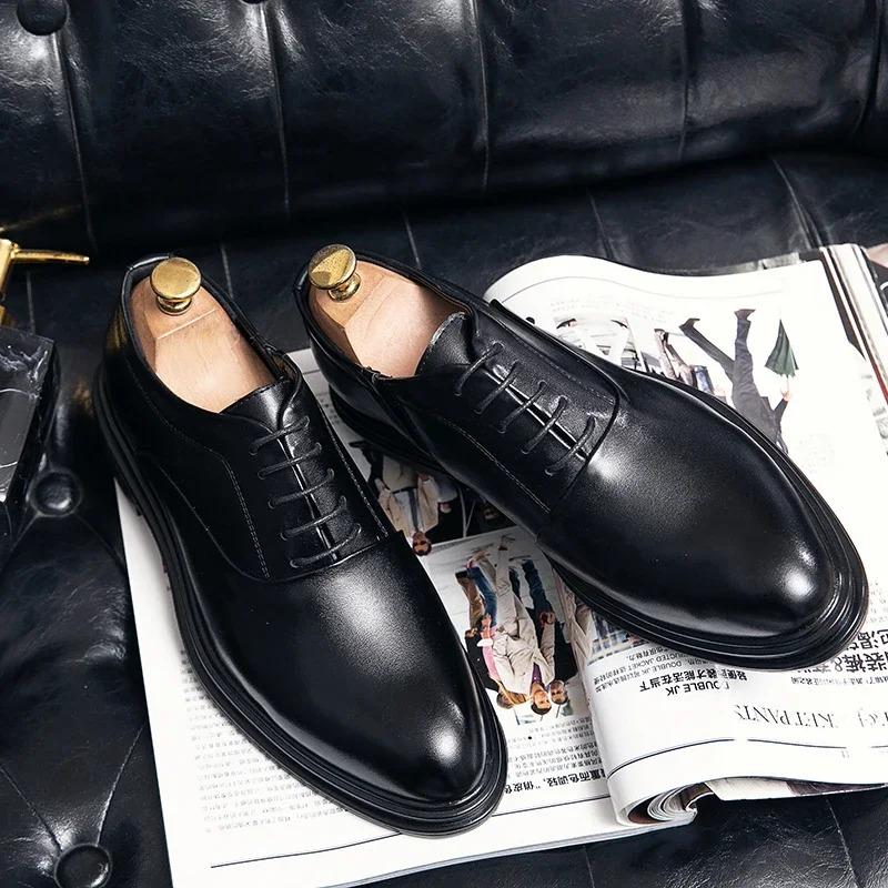 Men Dress Shoes Classic Business Casual Leather Shoes Luxury Men Wedding Shoe Fashion Leather Formal Shoe Oxford Office Footwear