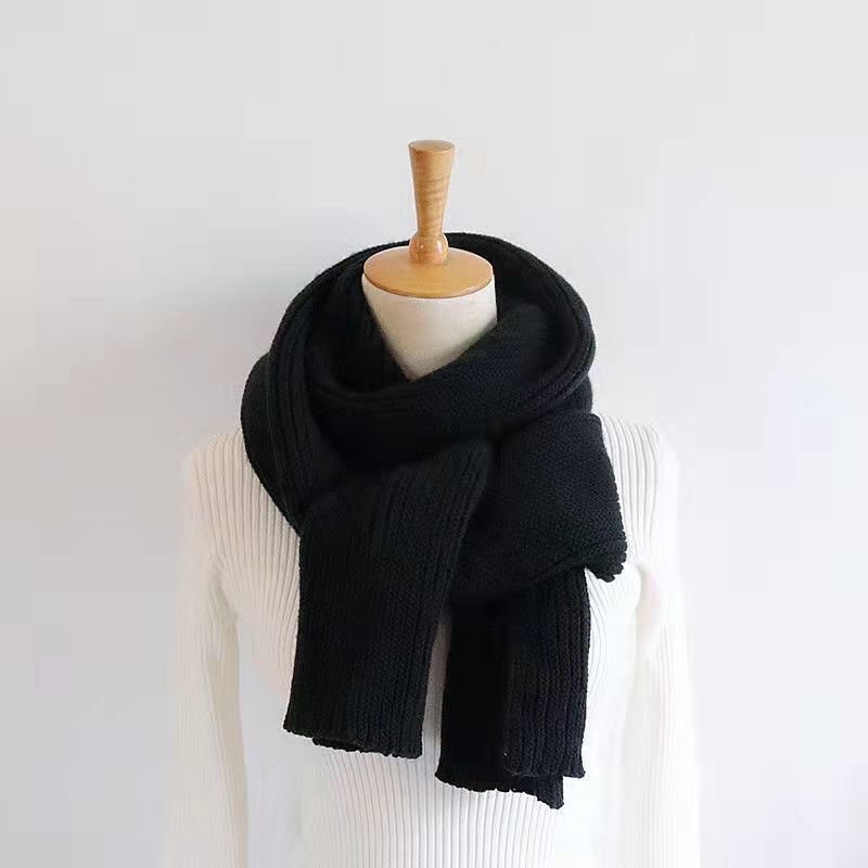 Par Vinter Röd Ullscarf Tjock Stickad Mångsidig Retro Student Varm Halsvärmare