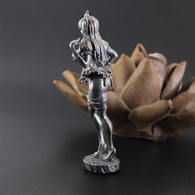 Brass Standing Cartoon Beauty Miniatures Figurines Sculpture Ornament Home Office Study Decoration Crafts