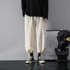 Cotton and Linen Men'sStyle Loose Straight Typants Nine-point Trendy Versatile Summer Thin Style Wide-leg Dad Pants