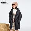 Annil Mädchen Mittellange Daunenjacke mit Kapuze