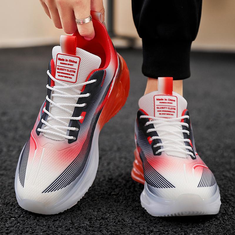 Men’s Red Sports Shoes Running Sneakers Summer Students Large Size Basketabll Shoes Thick Sole Shoes