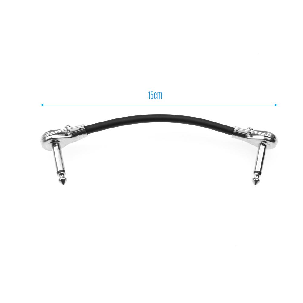 Guitar Effect Pedal Cable Wire Flat Patch Cable Cord 6.35mm Right Angle Pancake Design 30cm
