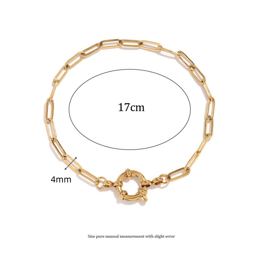 Trendy Gold 18k Plated Stainless Steel Spring Clasp Pendant Necklace For Women
