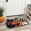 Halloween Ghost Pumpkin Door Mat Soft Bath Mat Plush Floor Rug Hypoallergenic Non-slip for Entrance Bedroom Kitchen Bathroom use