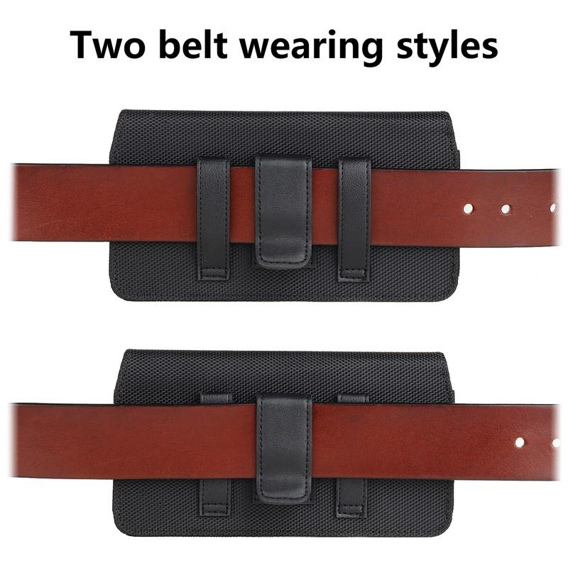 5.2-7.0inch Nylon Mobile Phone Pouch Belt Waist Bag Clip Holster Case for iPhone