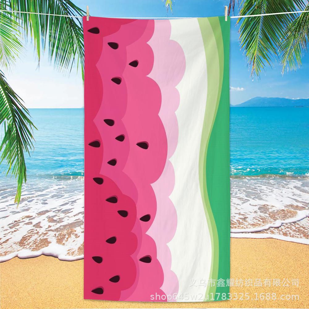 1pc Fruit Printed Large Beach Towel, Ultra-fine Fiber Towel, Outdoor Swimming, Vacation, Camping Beach Towel Bath Towel