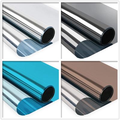 Einweg-Spiegelglas-Fensterfolie, silberfarben, reflektierende Fenstertönung, selbstklebender Sonnenschutz-Fensteraufkleber, Anti-UV-Wärmekontrolle