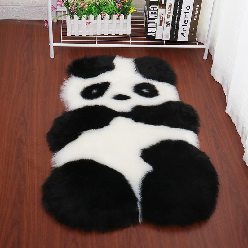 Faux Fur Rug Long-haired Panda Koala Animal-shaped Carpet Mats Living Room Bedroom Rug
