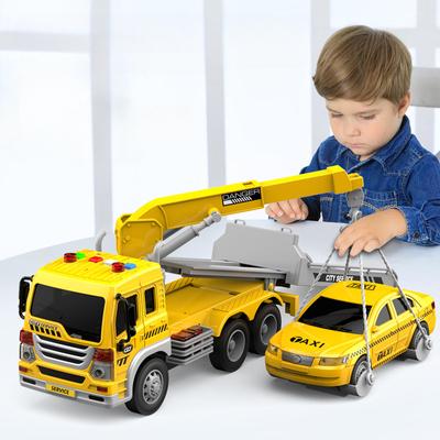 Engineering Vehicle Road Maintenance Vehicle Children's Crane Trailer Storytelling Early Education Music Light Fire Truck Toy