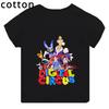 Populär magisk digital cirkus tryckt barnkortärmad T-shirt lämplig för sommarbruk