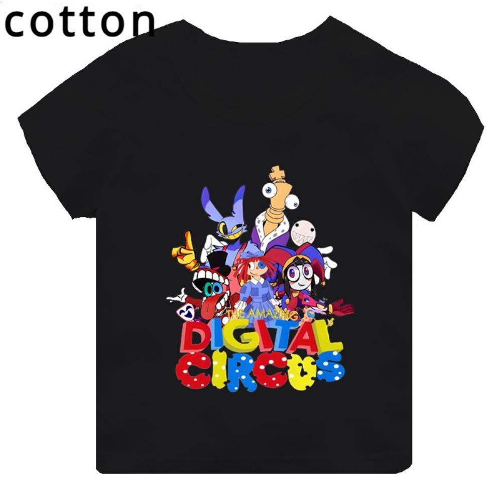 

Hot selling magical digital circus printed children s short sleeved T-shirt suitable for summer wear 110